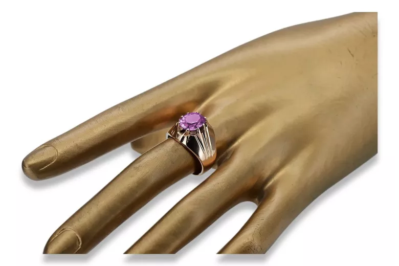 Russische sowjetische Rose 14 Karat 585 Gold Alexandrit Rubin Smaragd Saphir Zirkon Ring vrc016