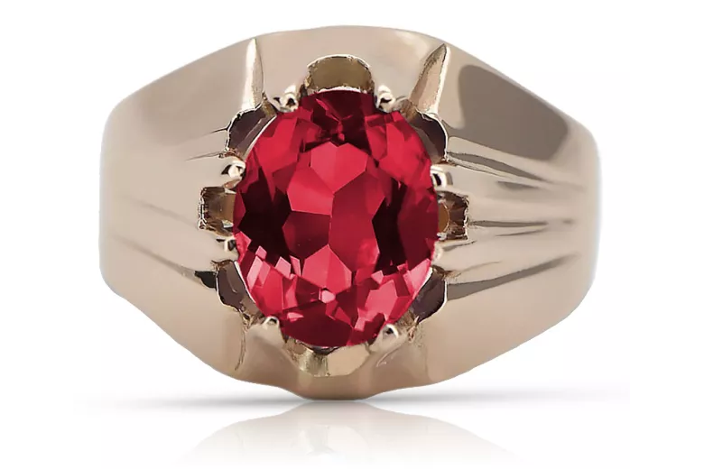 Russische sowjetische Rose 14 Karat 585 Gold Alexandrit Rubin Smaragd Saphir Zirkon Ring vrc016