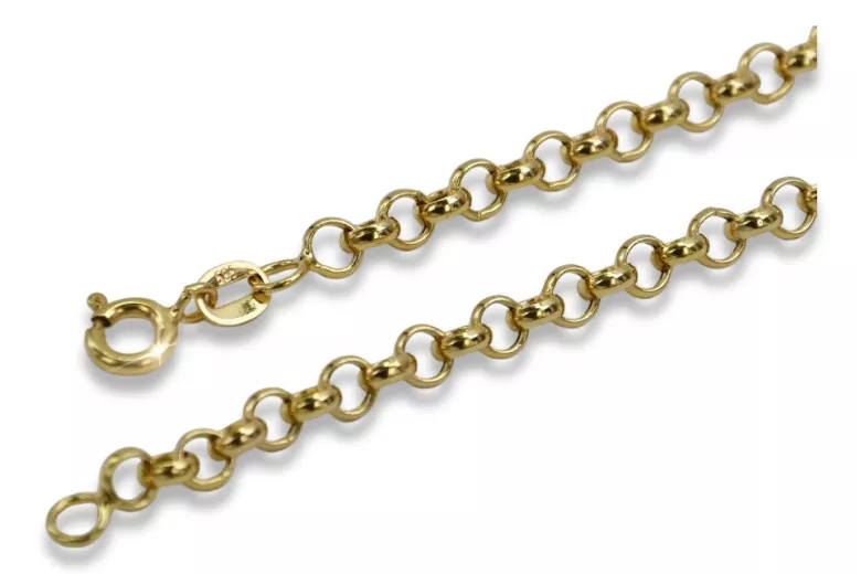 Bracelet d’ancrage en or jaune italien 14 carats cb025y