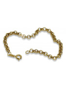 Bracelet d’ancrage en or jaune italien 14 carats cb025y