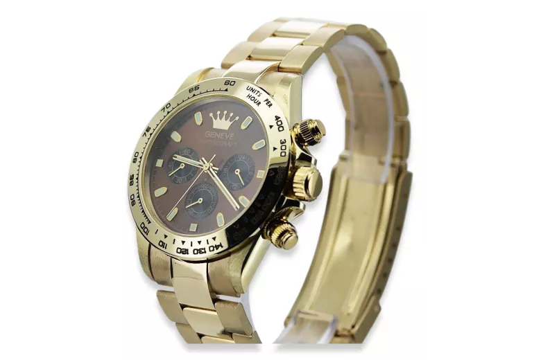 Reloj de oro para hombre Geneve ★ zlotychlopak.pl ★ Pureza de oro 585 333 Precio bajo!