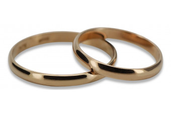 "Charmantes 14 Karat Originales Vintage-Roségold Band ohne Steine für Hochzeiten" vwr001