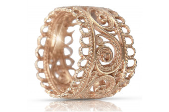 "Original Vintage Design - 14K 585 Rose Gold Ring without Stones" vrn003