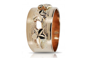 "Елегантен пръстен от 14k розово злато в ретро стил без камъни" vrn025
