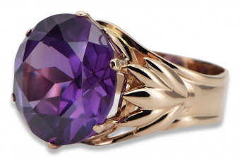 Bague Russe Soviétique Rose Or 14K Alexandrite Rubis Émeraude Saphir Zircon 585 vrc029