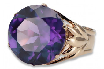 Russe soviétique rose 14k 585 or Alexandrite Rubis Émeraude Saphir Zircon bague vrc029