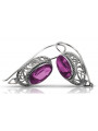 Vintage silver 925 amethyst earrings vec023s