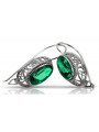 Vintage silver 925 Emerald earrings vec023s