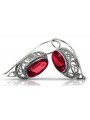 Vintage silver 925 Ruby earrings vec023s