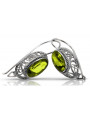 Vintage silver 925 yellow peridot earrings vec023s