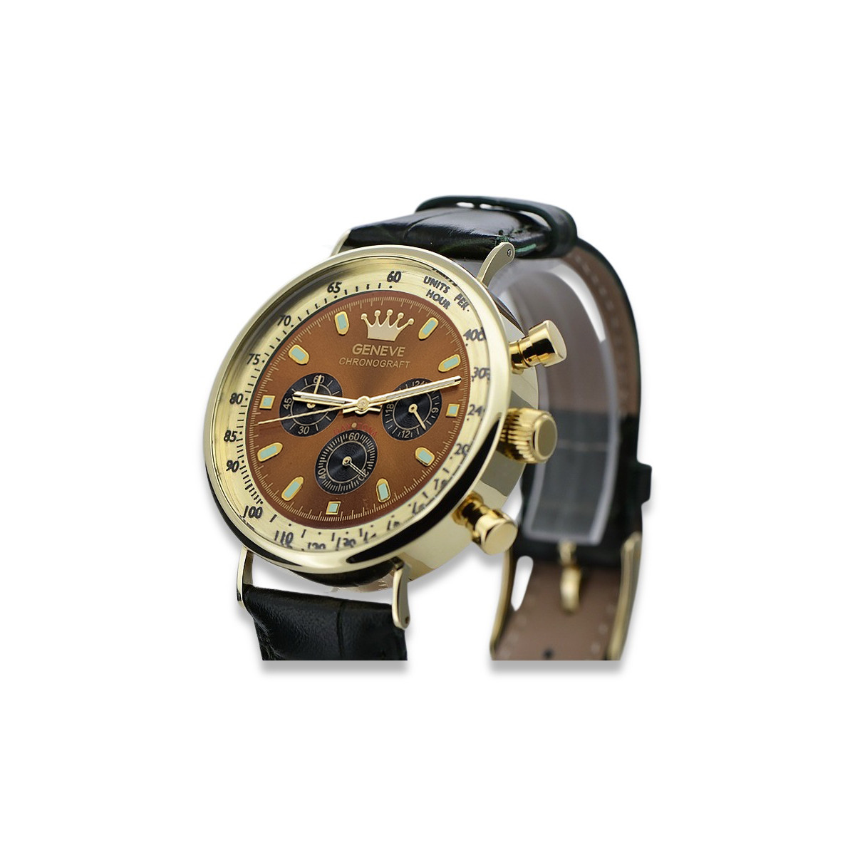 Reloj de hombre amarillo 14k 585 oro Geneve mw012y-br