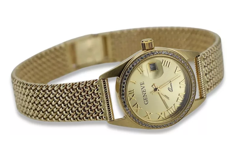 Reloj de oro para hombre Geneve ★ zlotychlopak.pl ★ Pureza de oro 585 333 Precio bajo!