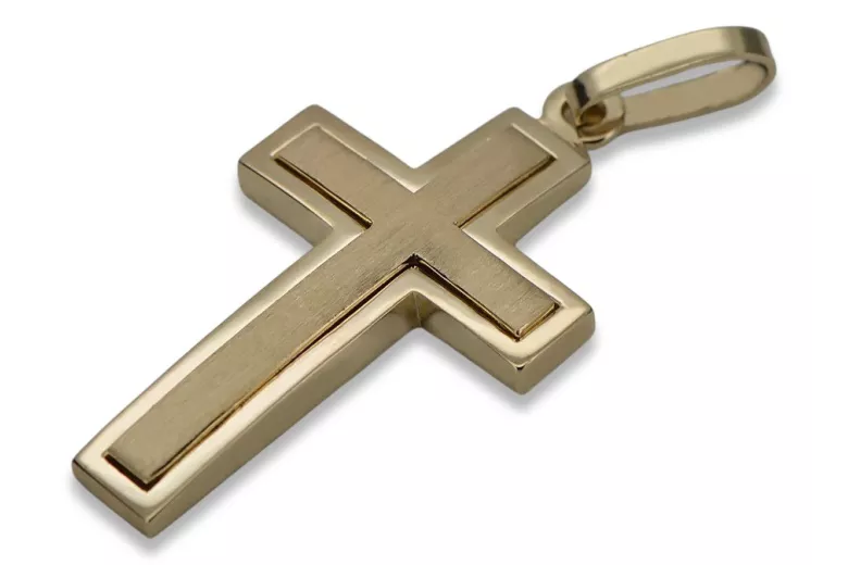 Cruz ★ Católica de Oro russiangold.com ★ Oro 585 333 Precio bajo