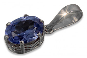 Pandantiv sovietic de argint 925 cu alexandrit rubin safir smarald acvamarin zircon vpc015s