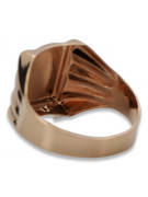 Ruso rosa rosa 14k oro 585 Anillo de sello para hombre csn007r