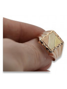 pink rose 14k gold 585 Men's signet ring csn006r