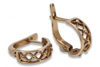 "Cercei Hoops Vintage autentici din aur roz de 14k fără pietre" ven145