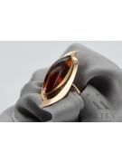 Russian rose Soviet pink USSR red 585 583 gold amber ring vrab008