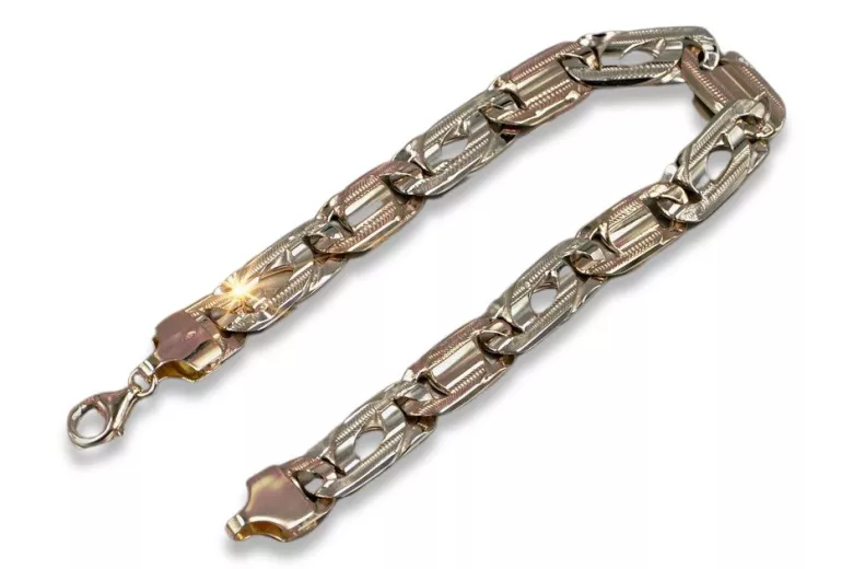 Rose russe 585 Bracelet taille diamant en or 14k cb040rw