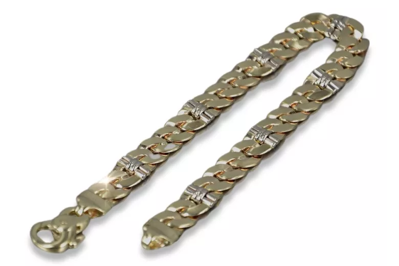 Italian yellow 14k 585 gold diamond cut bracelet cb041yw