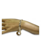 Pulsera italiana amarilla 14k 585 talla diamante oro cb041yw