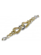 Bracelet coeur italien en or 14 carats jaune & blanc cb068