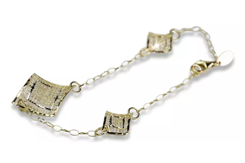 Yellow white Italian 14k gold Fantazy bracelet cb070yw