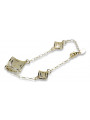 Bracelet coeur italien en or jaune & blanc cb070