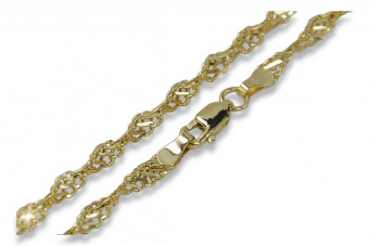 Rosa rusa (amarillo italiano) oro New Rope Pulsera de corte diamante de Singapur hueca cb076