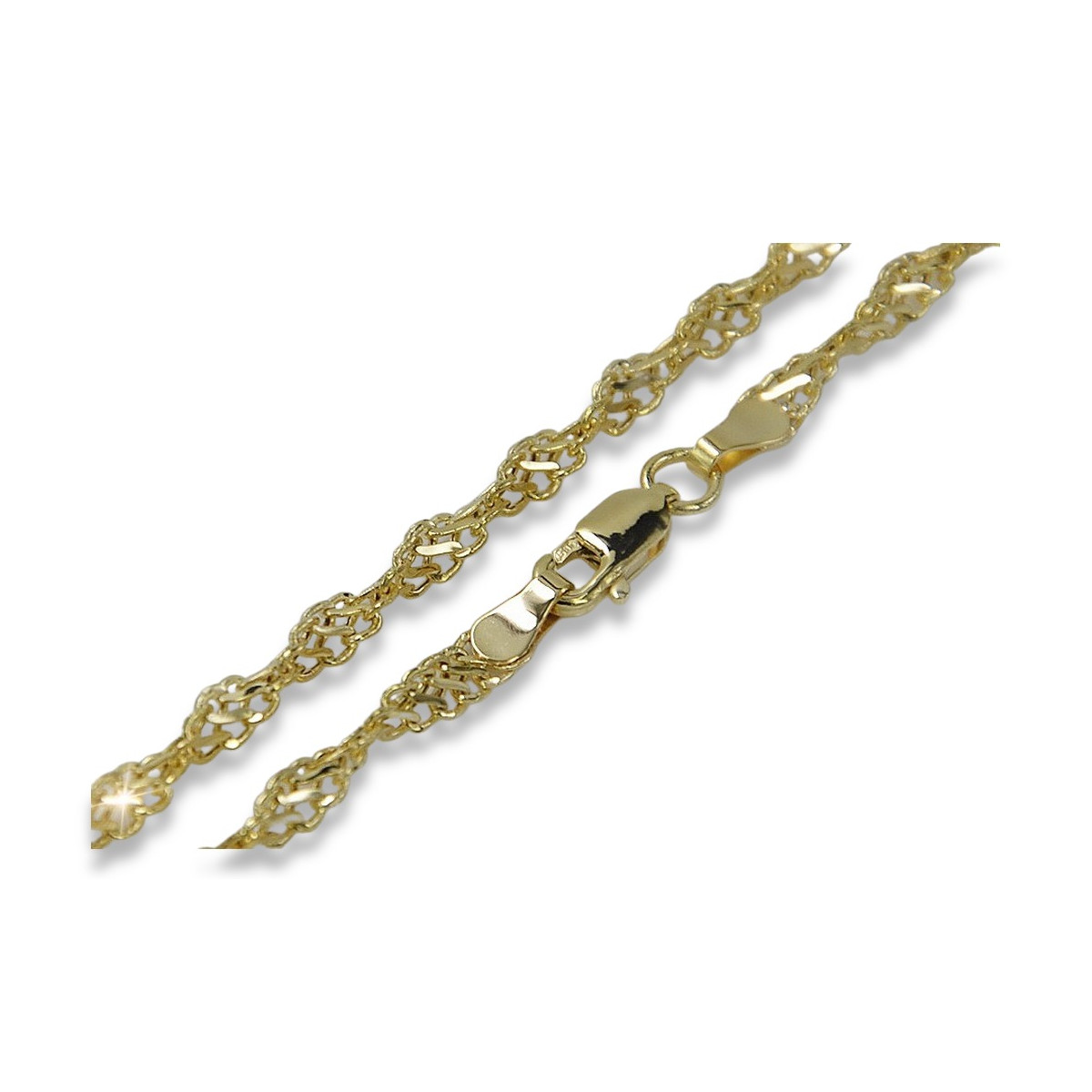 Rose russe (jaune italien) or Nouvelle corde Singapour diamant taillé bracelet creux cb076