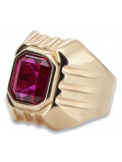 Vintage rose pink pink 14k gold 585 Men's Ruby signet ring Vintage vsc002r