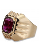 Vintage rose pink pink 14k gold 585 Men's Ruby signet ring Vintage vsc002r