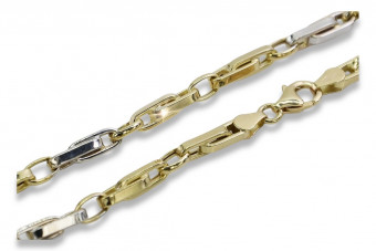 Italian yellow white 14k gold modern chain cc062yw