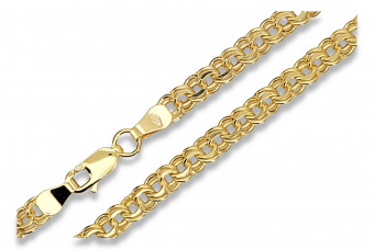 Cadena italiana de oro amarillo 14k 585 Garibaldi Bismark cc054y