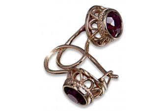 Rusă sovietică de argint a crescut placat cu aur 925 Alexandrite Ruby Emerald Safir Aquamarine Zircon ... cercei vec117rp