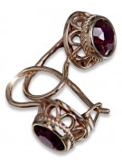 Russe soviétique argent rose or plaqué 925 Alexandrite Rubis Émeraude Saphir Aigue-marine Zircon ... Boucles d’oreilles VEC117RP