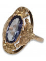 Russische sowjetische Rose 14 Karat 585 Gold Alexandrit Rubin Smaragd Saphir Zirkon Ring vrc084