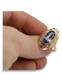 Russische sowjetische Rose 14 Karat 585 Gold Alexandrit Rubin Smaragd Saphir Zirkon Ring vrc084