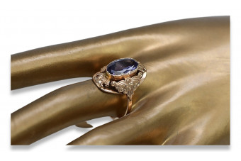 Russische sowjetische Rose 14 Karat 585 Gold Alexandrit Rubin Smaragd Saphir Zirkon Ring vrc084