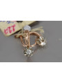 Russische Sowjetische Rose Pink 14 Karat 585 Gold Diamantohrringe ved153 Vintage