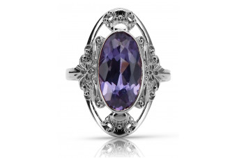 Russian Soviet rose 14k 585 gold Alexandrite Ruby Emerald Sapphire Zircon ring  vrc014