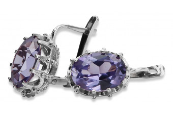 Russe soviétique 925 argent sterling Alexandrite Rubis Émeraude Saphir Aigue-marine Zircon ... Boucles d’oreilles VEC079S