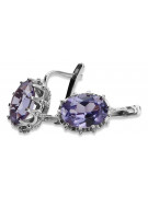 Russe soviétique 925 argent sterling Alexandrite Rubis Émeraude Saphir Aigue-marine Zircon ... Boucles d’oreilles VEC079S