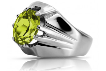 Srebrny pierścionek Rosyjski 925 z Peridotem vrc016s Vintage