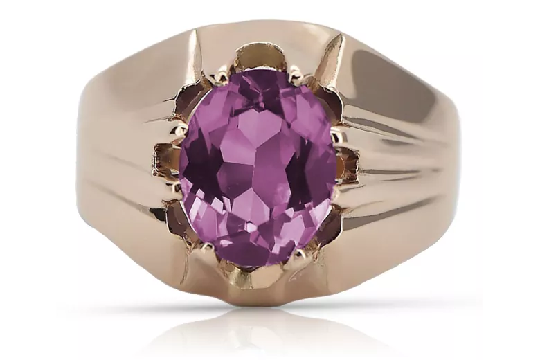 Russische sowjetische Rose 14 Karat 585 Gold Alexandrit Rubin Smaragd Saphir Zirkon Ring vrc014