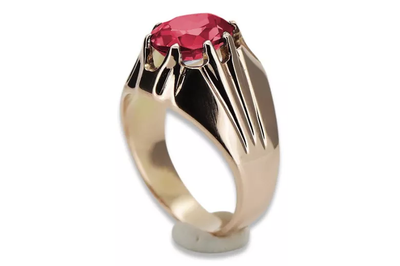 Russische sowjetische Rose 14 Karat 585 Gold Alexandrit Rubin Smaragd Saphir Zirkon Ring vrc014