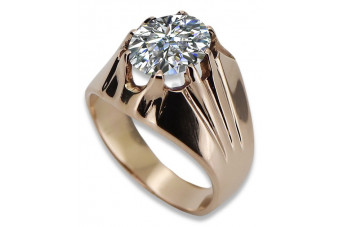 Російська радянська троянда, золото 585 проби, александрит, рубін, смарагд, сапфір, циркон, каблучка vrc014