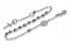 Rosaire en or blanc italien 14 carats « Dol Gab » bracelet rbc001w