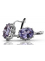 Russe soviétique 925 argent sterling Alexandrite Rubis Émeraude Saphir Aigue-marine Zircon ... Boucles d’oreilles VEC079S