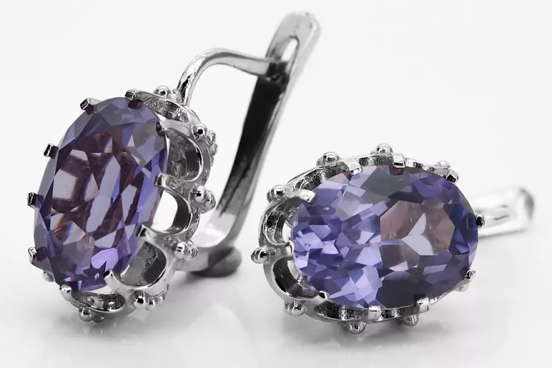 Vintage 925 Silver alexandrite earrings vec079s Vintage